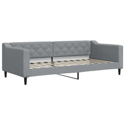 Divano Letto Estraibile Cassetti Grigio Chiaro 90x200cm Tessuto