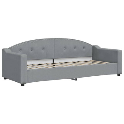 Divano Letto Con Materasso Grigio Chiaro 80x200 Cm In Tessuto