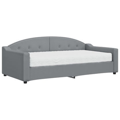 Divano Letto Con Materasso Grigio Chiaro 90x190 Cm In Tessuto