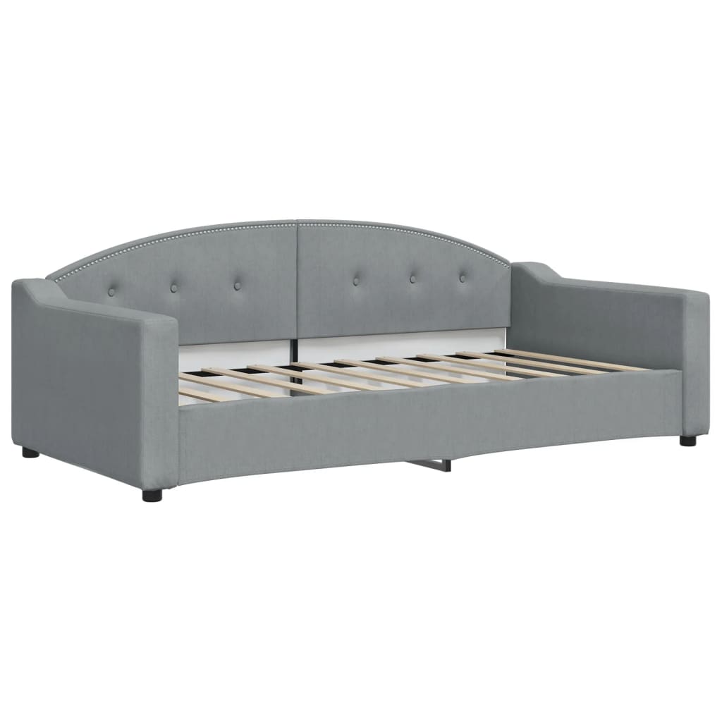 Divano Letto Con Materasso Grigio Chiaro 90x190 Cm In Tessuto