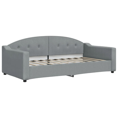 Divano Letto Con Materasso Grigio Chiaro 90x190 Cm In Tessuto