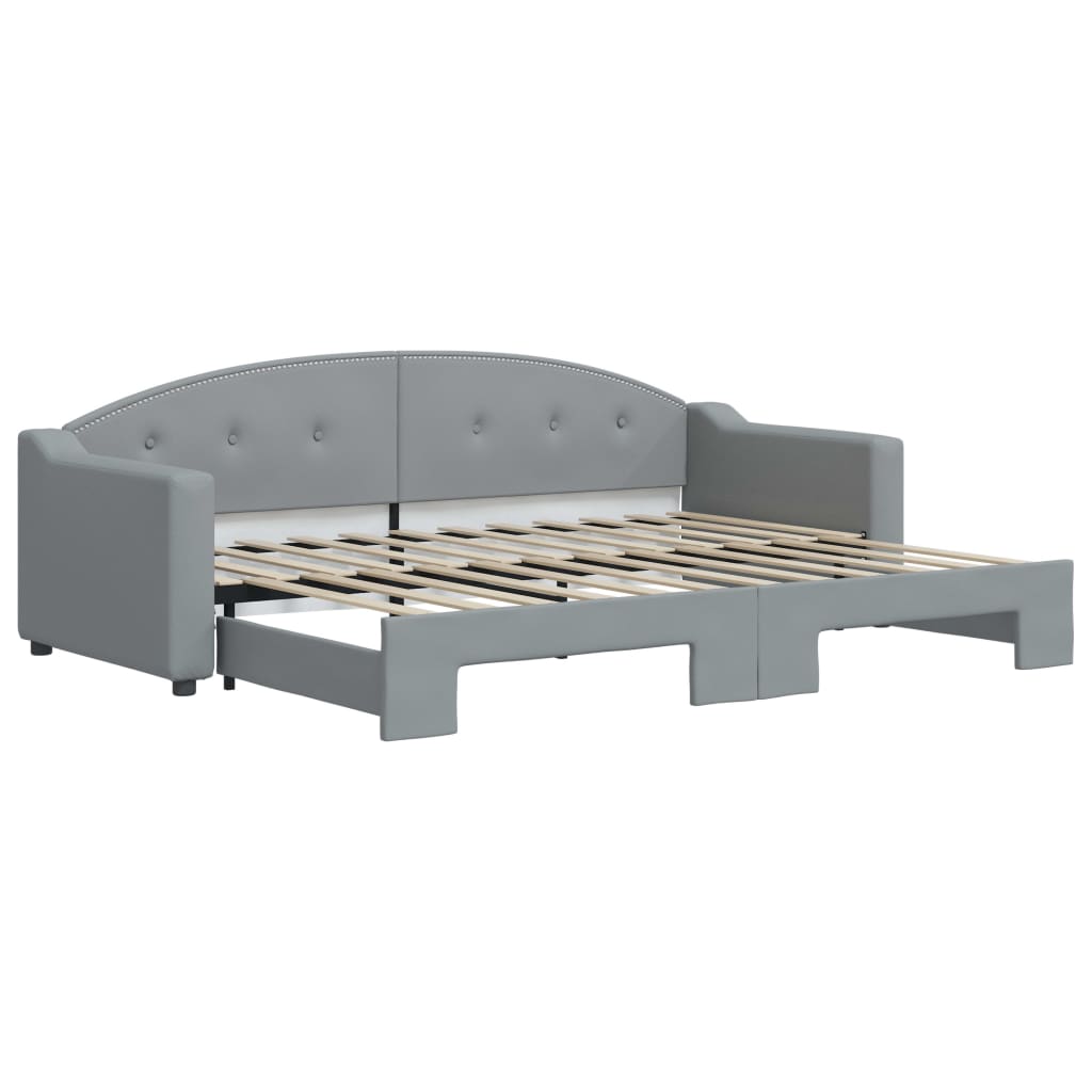 Divano Letto Con Letto Estraibile Grigio Chiaro 80x200 Tessuto