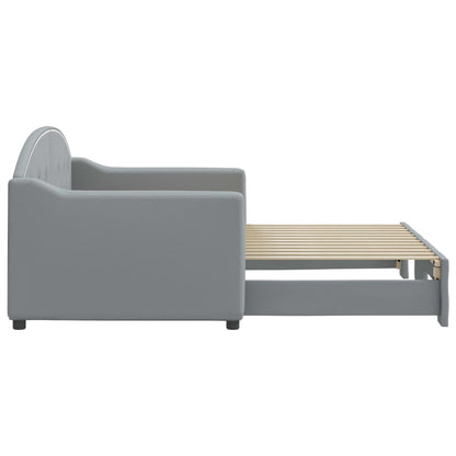 Divano Letto Con Letto Estraibile Grigio Chiaro 80x200 Tessuto