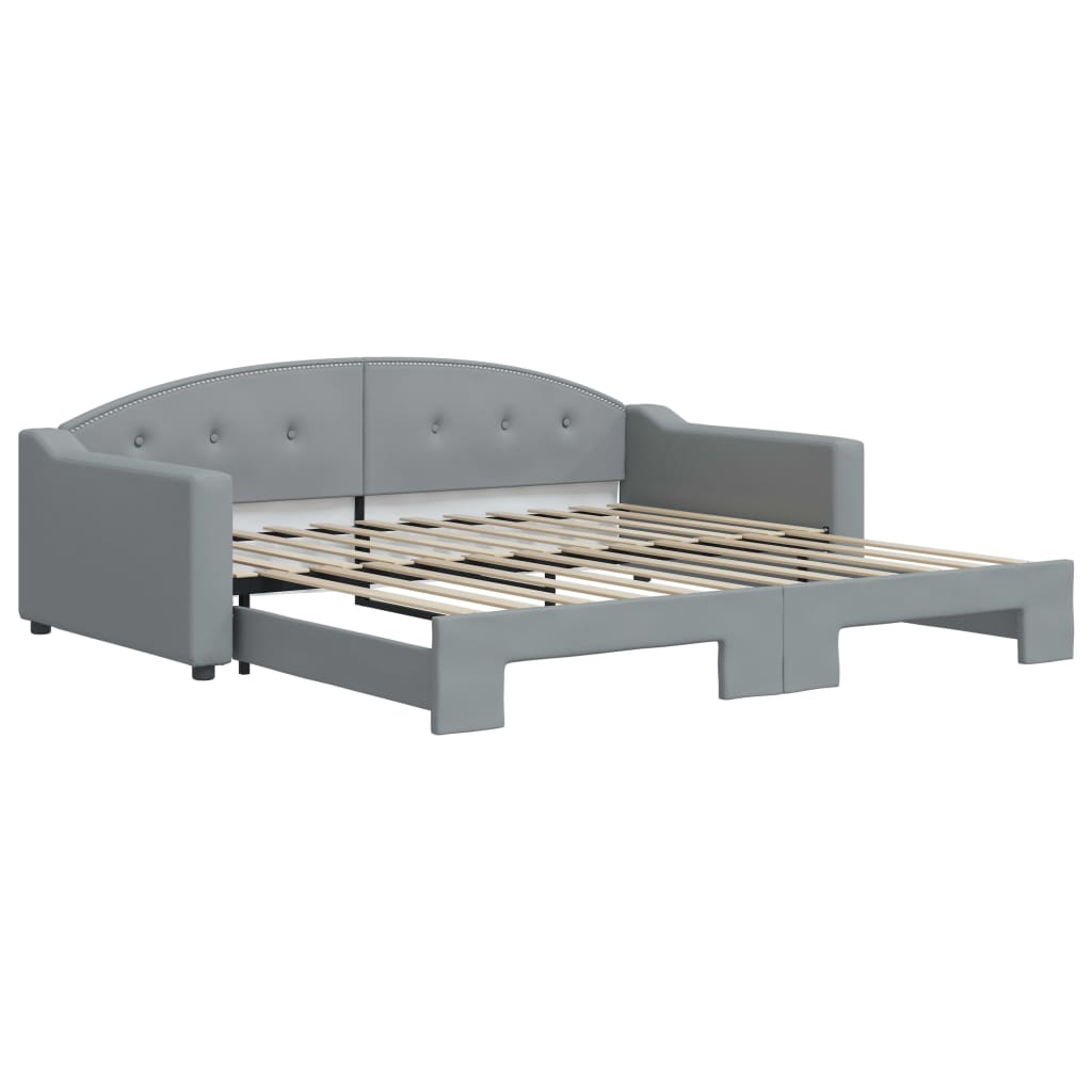 Divano Letto Con Letto Estraibile Grigio Chiaro 100x200 Tessuto