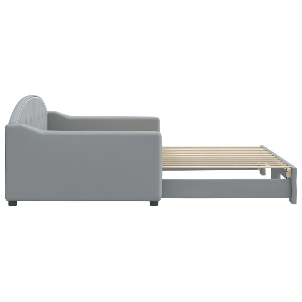 Divano Letto Con Letto Estraibile Grigio Chiaro 100x200 Tessuto