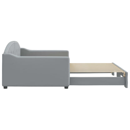 Divano Letto Con Letto Estraibile Grigio Chiaro 100x200 Tessuto