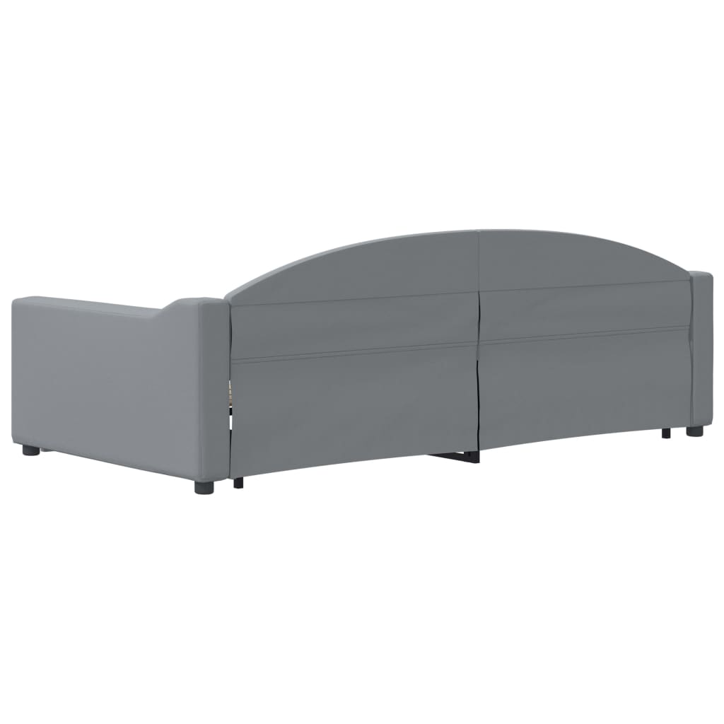 Divano Letto Con Letto Estraibile Grigio Chiaro 100x200 Tessuto