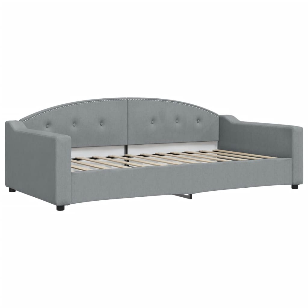 Divano Letto Con Letto Estraibile Grigio Chiaro 100x200 Tessuto