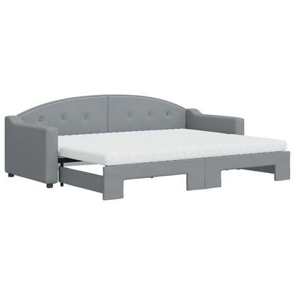 Divano Letto Estraibile Materassi Grigio Chiaro 80x200 Tessuto