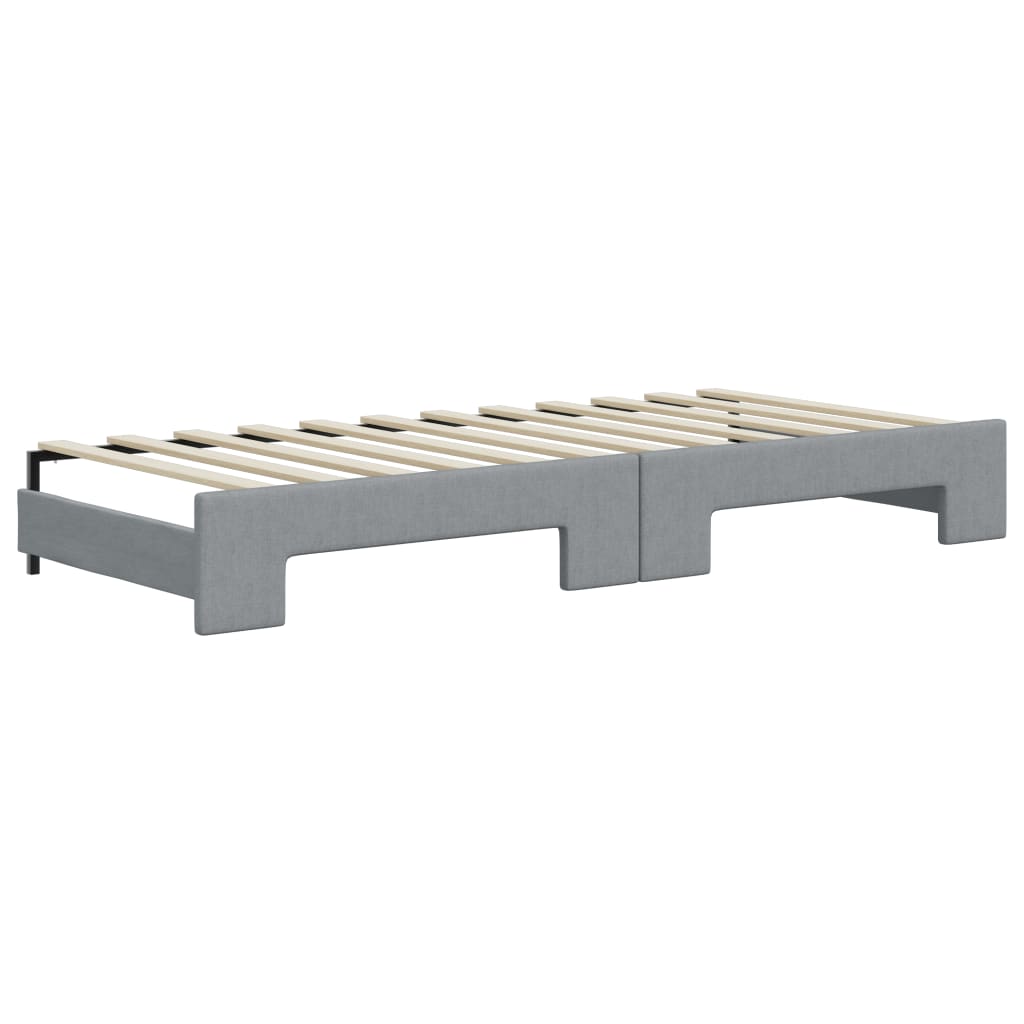 Divano Letto Estraibile Materassi Grigio Chiaro 100x200 Tessuto