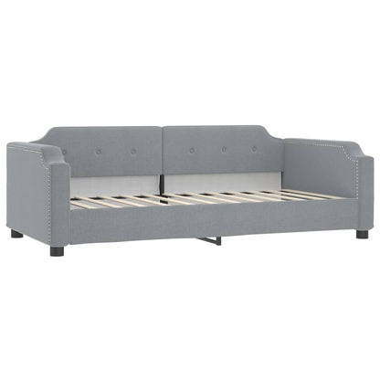 Divano Letto Con Materasso Grigio Chiaro 90x200 Cm In Tessuto