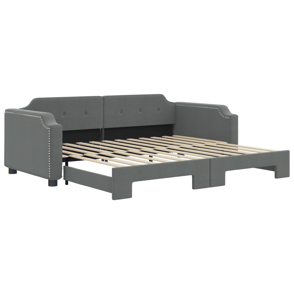 Divano Letto Con Letto Estraibile Grigio Scuro 80x200 Tessuto