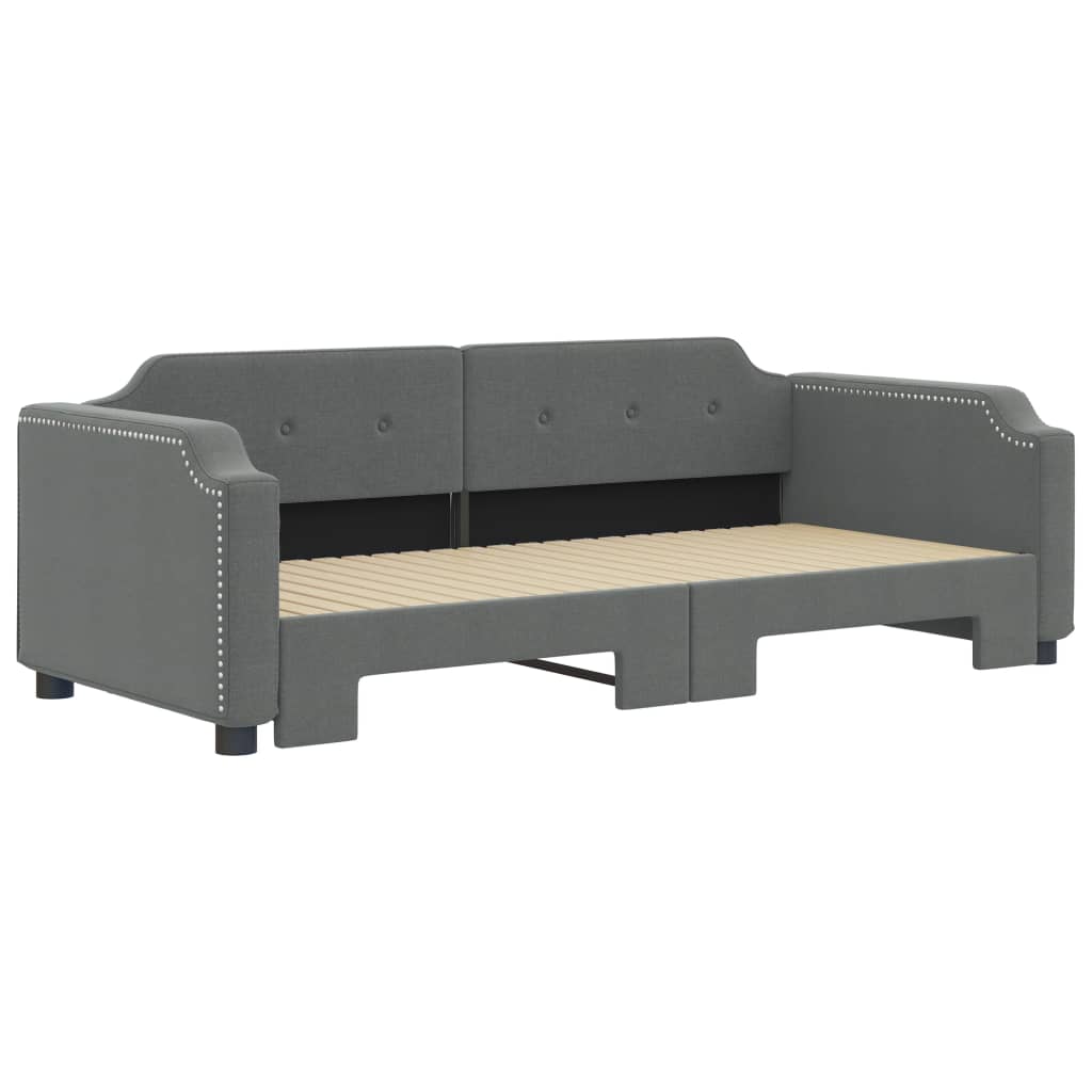 Divano Letto Con Letto Estraibile Grigio Scuro 80x200 Tessuto