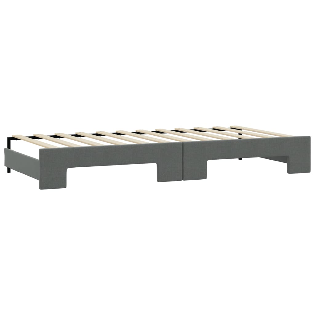 Divano Letto Estraibile Materassi Grigio Scuro 90x200cm Tessuto