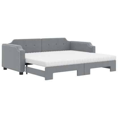 Divano Letto Estraibile Materassi Grigio Chiaro 100x200 Tessuto