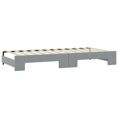 Divano Letto Estraibile Materassi Grigio Chiaro 100x200 Tessuto