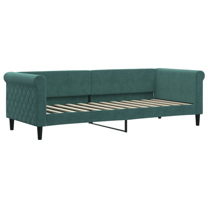 Divano Letto Con Materasso Verde Scuro 80x200 Cm In Velluto