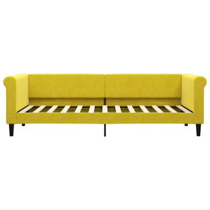 Divano Letto Con Materasso Giallo 80x200 Cm In Velluto