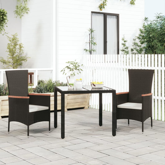 Sedie Da Giardino Con Cuscini 2 Pz In Polyrattan Nere