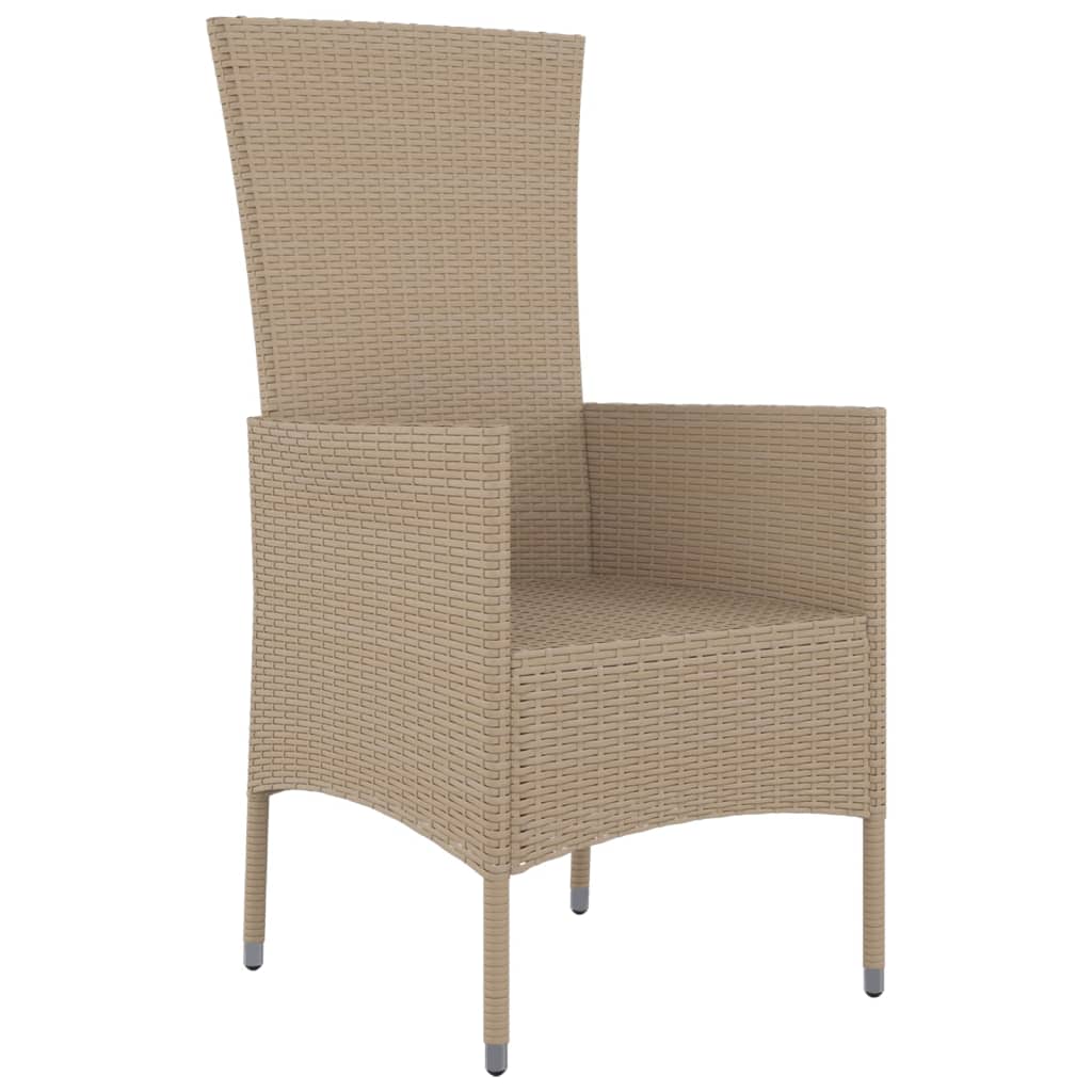 Sedie Da Giardino Con Cuscini 2 Pz In Polyrattan Beige