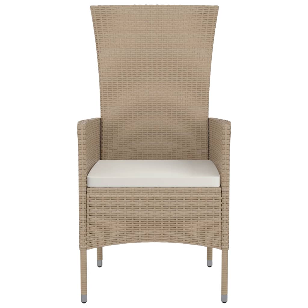 Sedie Da Giardino Con Cuscini 2 Pz In Polyrattan Beige