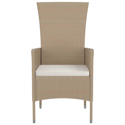 Sedie Da Giardino Con Cuscini 2 Pz In Polyrattan Beige