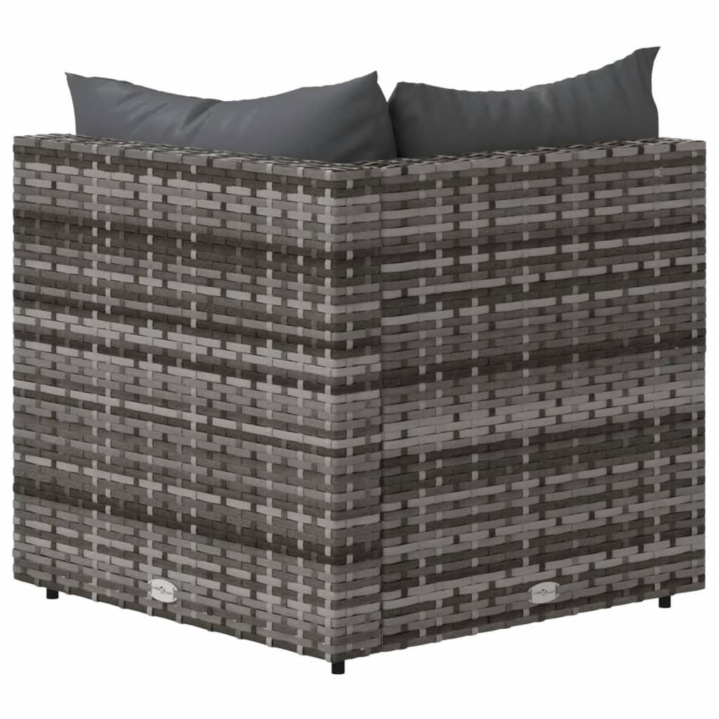 Divani Angolari Da Giardino Con Cuscini 2pz Polyrattan Grigio