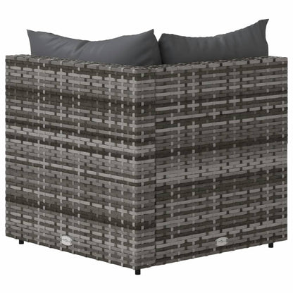 Divani Angolari Da Giardino Con Cuscini 2pz Polyrattan Grigio