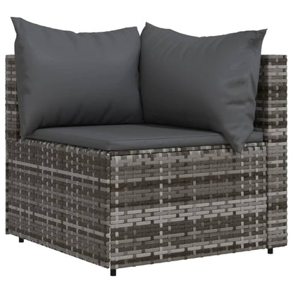 Set Divani Da Giardino 3 Pz Con Cuscini In Polyrattan Grigio