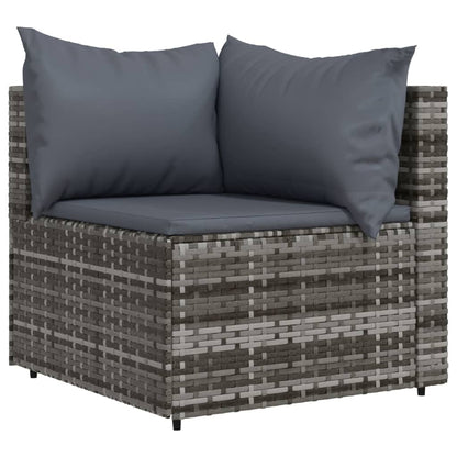 Set Divani Da Giardino 3 Pz Con Cuscini In Polyrattan Grigio