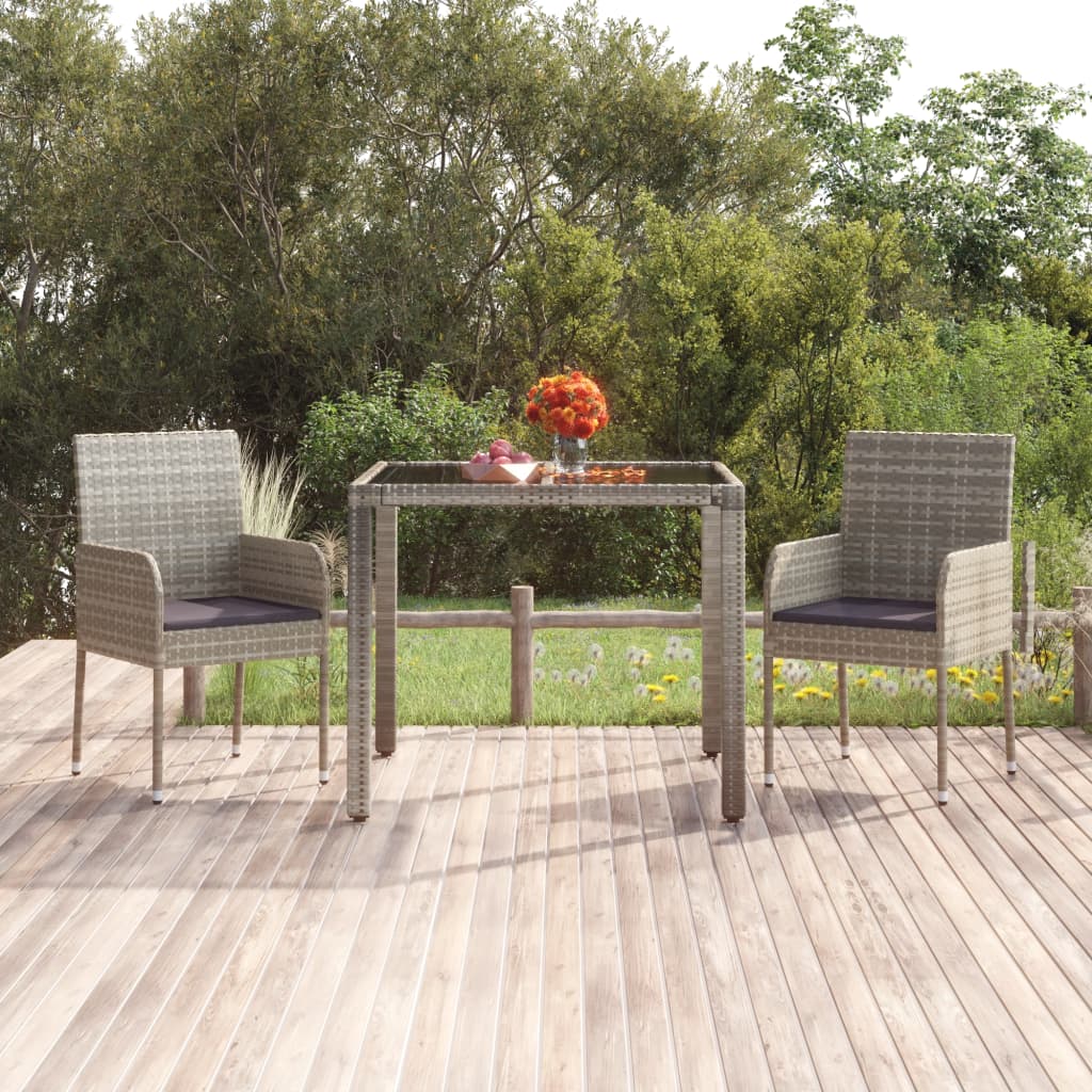 Sedie Da Giardino Con Cuscini 2 Pz In Polyrattan Grigie