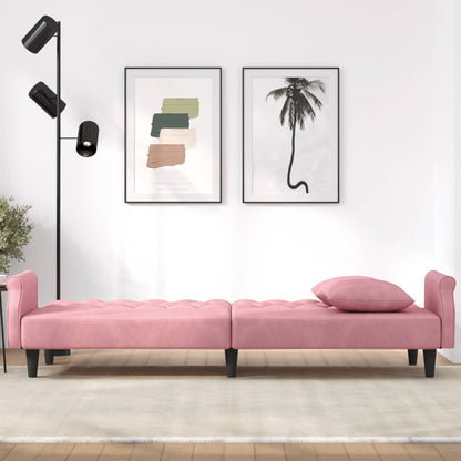 Divano Letto Con Braccioli Rosa In Velluto