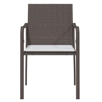 Sedie Da Giardino Con Cuscini 2pz Marroni 56x59x84cm Polyrattan