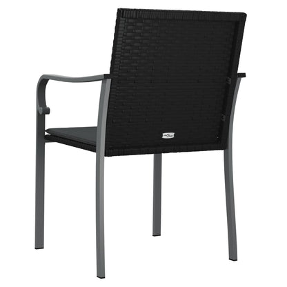 Sedie Da Giardino Con Cuscini 2pz Neri 56x59x84cm In Polyrattan