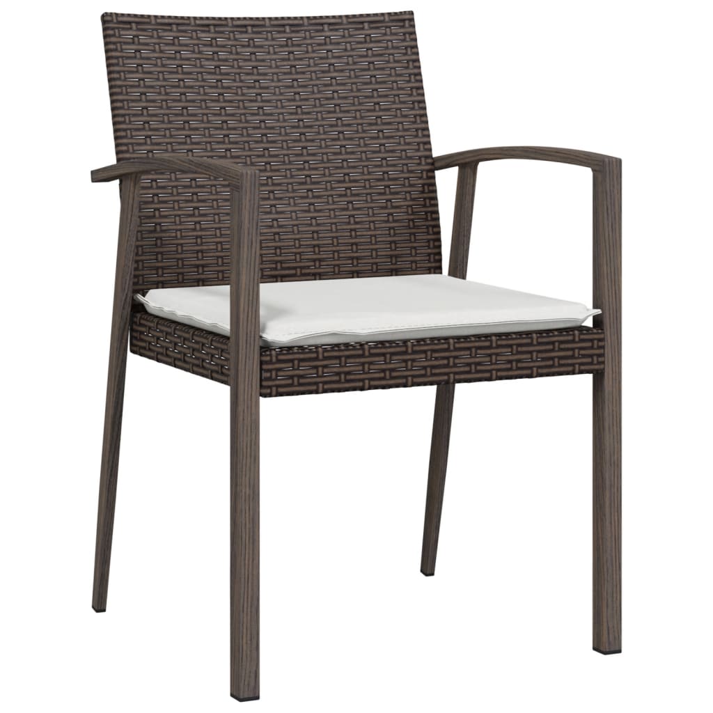 Sedie Giardino Con Cuscini 2pz Marroni 5,56x57x83 Cm Polyrattan