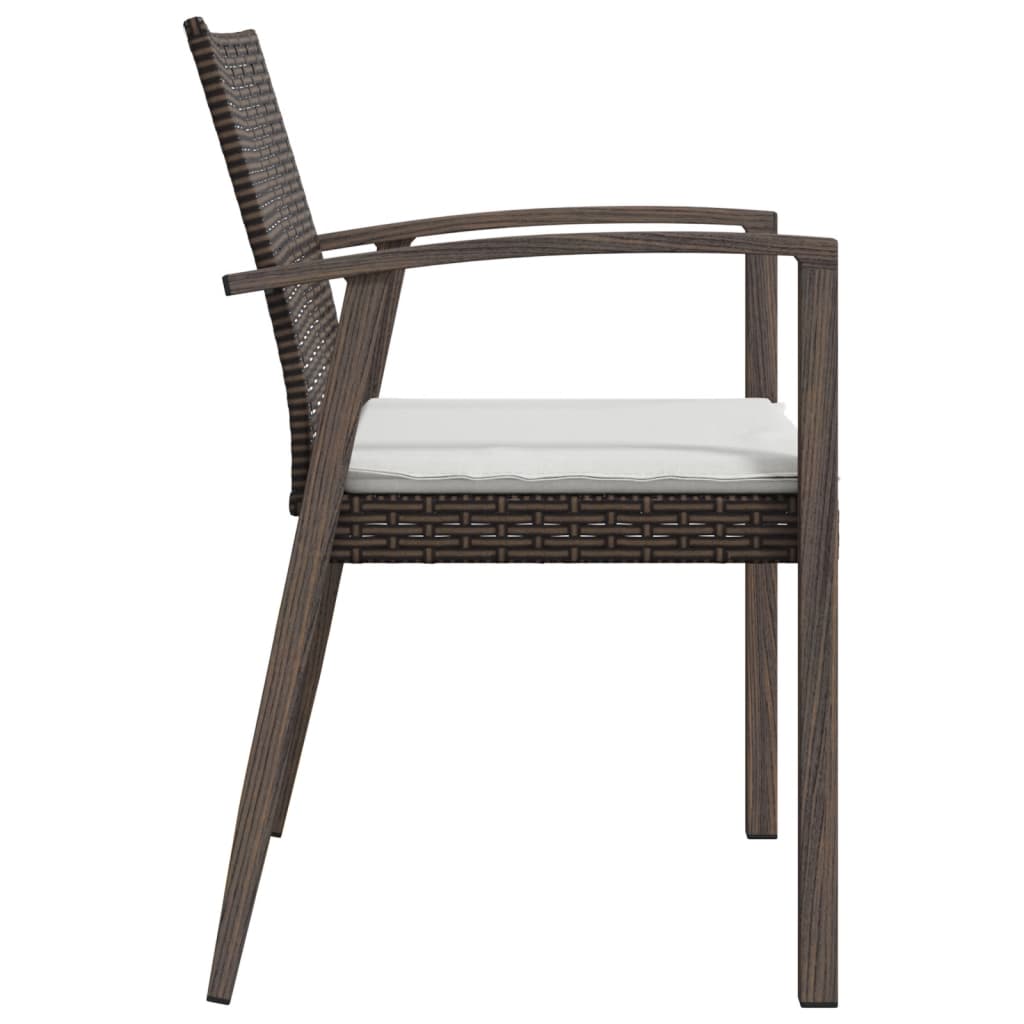 Sedie Giardino Con Cuscini 2pz Marroni 5,56x57x83 Cm Polyrattan