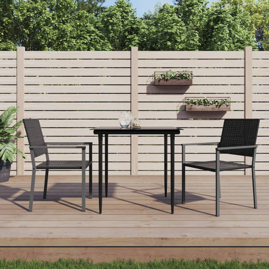 Sedie Da Giardino 2 Pz Nere 54x62,5x89 Cm In Polyrattan