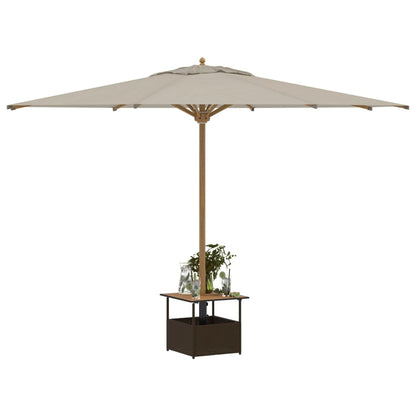 Tavolo Giardino Foro Ombrellone Marrone 55x55x46,5cm Polyrattan