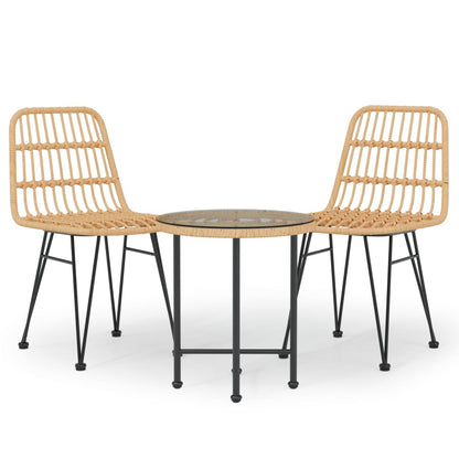 Set Da Pranzo Da Giardino 3 Pz In Polyrattan