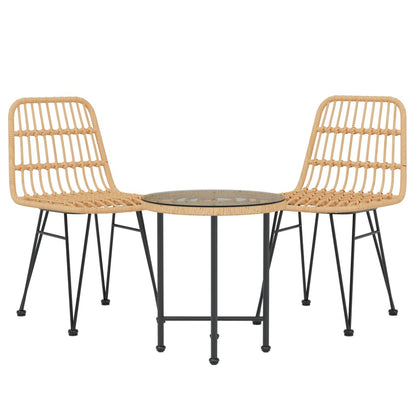 Set Da Pranzo Da Giardino 3 Pz In Polyrattan