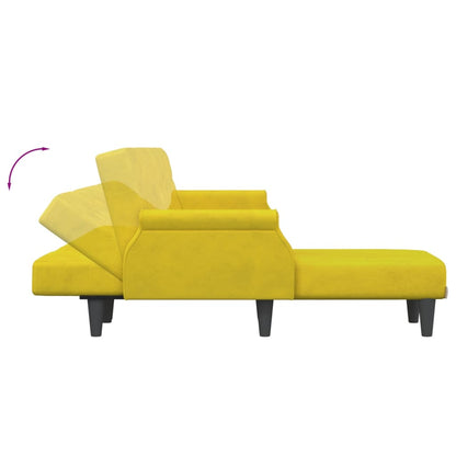 Divano Letto A L Giallo 271x140x70 Cm In Velluto