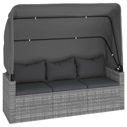 Set Divani Da Giardino 4 Pz Con Cuscini In Polyrattan Grigio