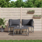 Set Divani Da Giardino 3 Pz Con Cuscini Antracite In Polyrattan