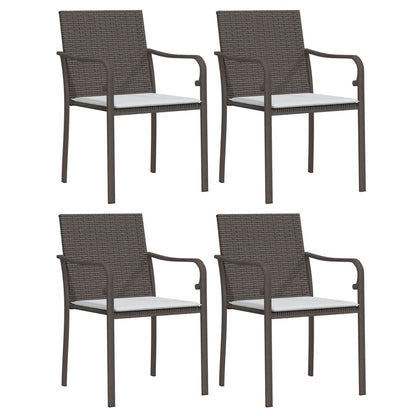 Sedie Da Giardino Con Cuscini 4pz Marroni 56x59x84cm Polyrattan