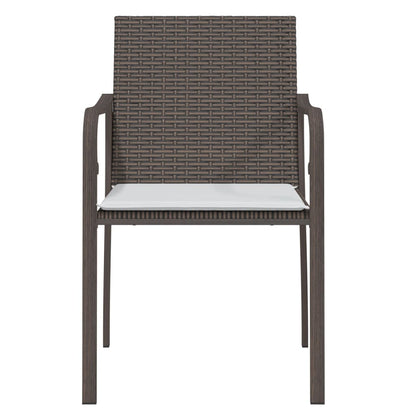 Sedie Da Giardino Con Cuscini 4pz Marroni 56x59x84cm Polyrattan