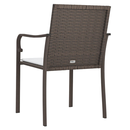 Sedie Da Giardino Con Cuscini 4pz Marroni 56x59x84cm Polyrattan