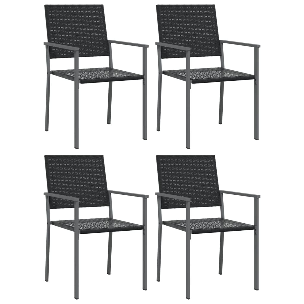 Sedie Da Giardino 4 Pz Nere 54x62,5x89 Cm In Polyrattan