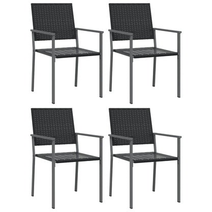 Sedie Da Giardino 4 Pz Nere 54x62,5x89 Cm In Polyrattan