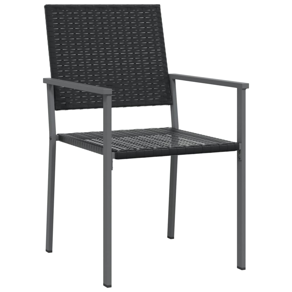 Sedie Da Giardino 4 Pz Nere 54x62,5x89 Cm In Polyrattan