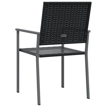 Sedie Da Giardino 4 Pz Nere 54x62,5x89 Cm In Polyrattan